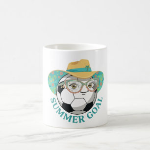 Summer Goal Tropical Soccer Ball Coffee Mug