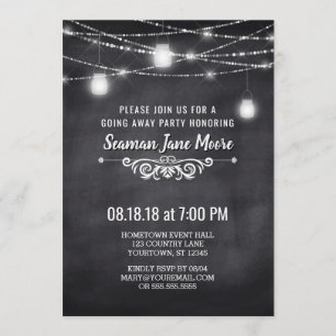 Summer Going Away Party Mason Jar Lights Invite