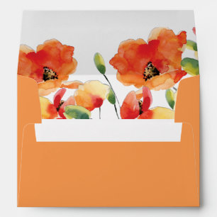 Summer Golden Poppy Wedding Envelopes