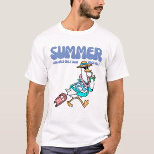 Summer Good Vibes Duck Vacation Art T-Shirt