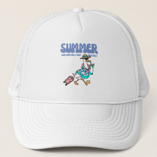 Summer Good Vibes Duck Vacation Art Trucker Hat