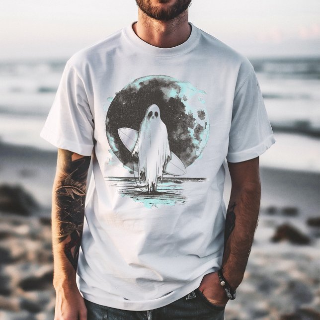 Summer goth Ghost with surfboard T-Shirt (Creator Uploaded)