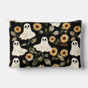 Summer Goth Ghosts and Sunflowers Spooky Accessory Pouch