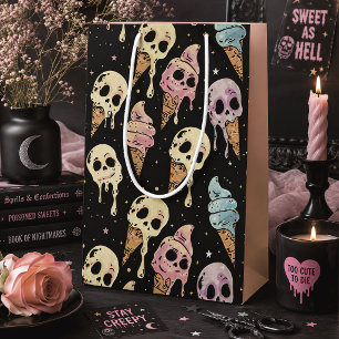 Summer Goth Skull Ice Cream Creepy Cute Medium Gift Bag