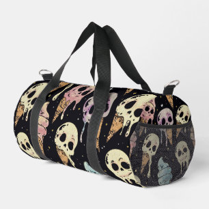 Summer Goth Skulls Ice Cream Spooky Duffle Bag