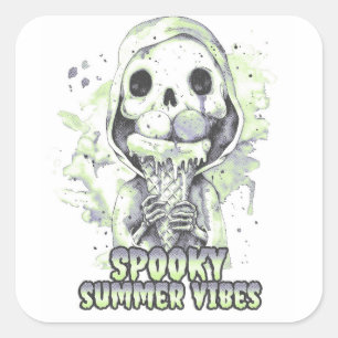 Summer goth Spooky Summer Vibes Square Sticker