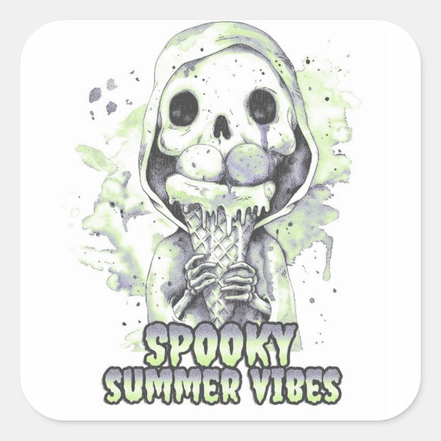 Summer goth Spooky Summer Vibes Square Sticker (Front)