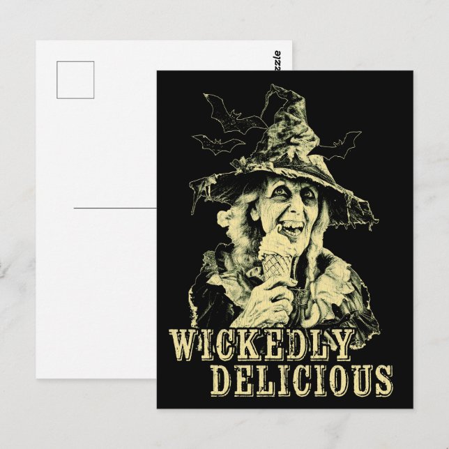 Summer goth Spooky Witch with ice cream Postcard (Front/Back)