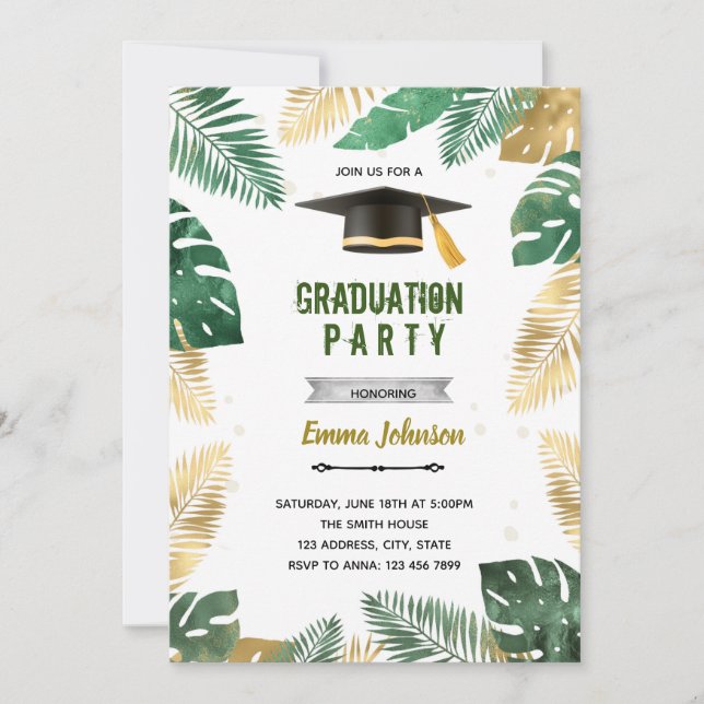 Summer graduation theme invitation (Front)