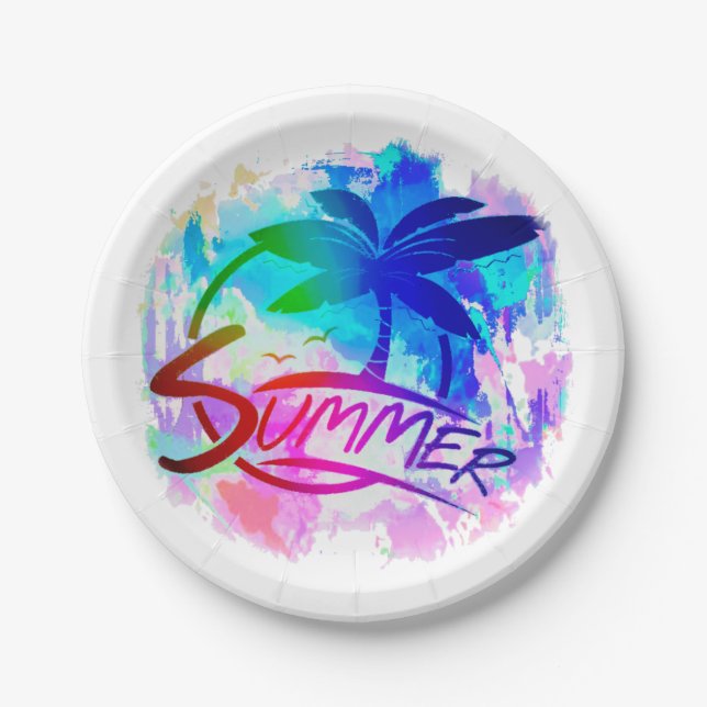 Summer graphic  paper plate (Front)