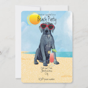 Summer Great Dane Beach Party Invitation