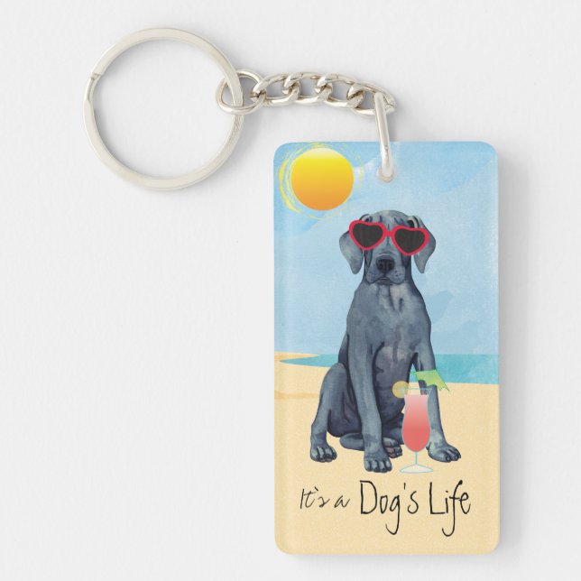 Summer Great Dane Keychain (Front)