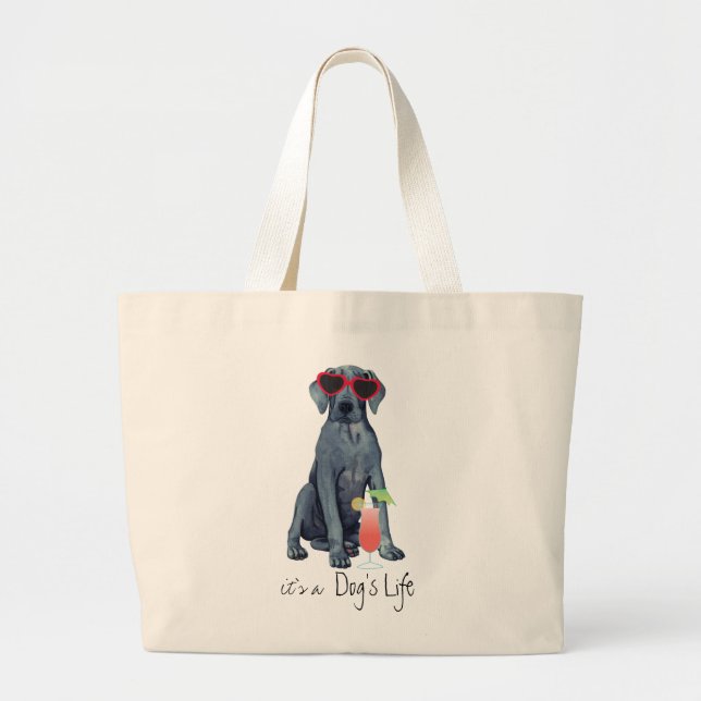 Summer Great Dane Large Tote Bag (Front)