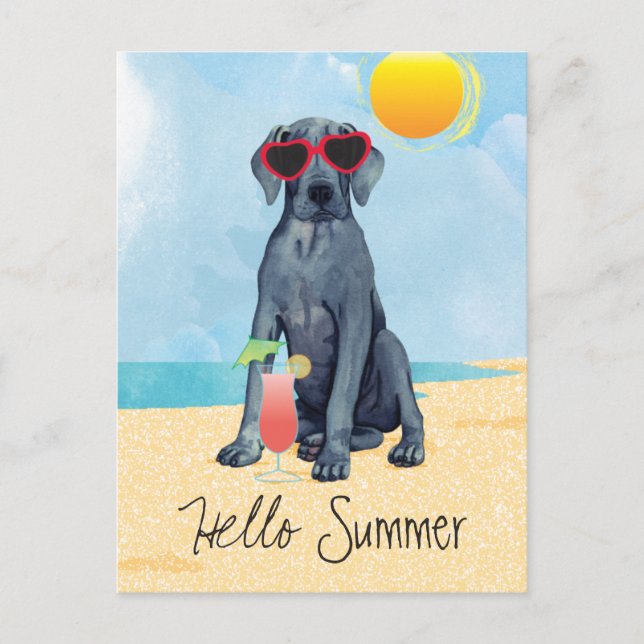 Summer Great Dane Postcard (Front)