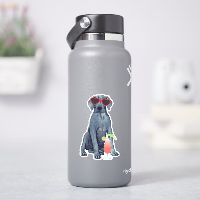 Summer Great Dane Vinyl Sticker (HydroFlask)