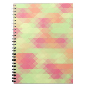 Summer Green And Pink Triangle Mosaic Notebook