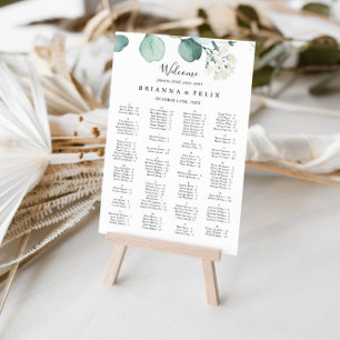 Summer Green Eucalyptus Alphabetical Seating Chart