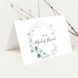 Summer Green Eucalyptus Bridal Party Thank You Card