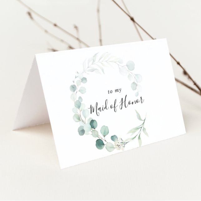 Summer Green Eucalyptus Bridal Party Thank You Card (Creator Uploaded)