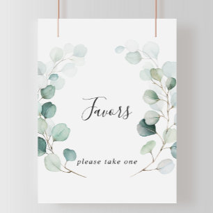 Summer Green Eucalyptus Foliage Favours Sign