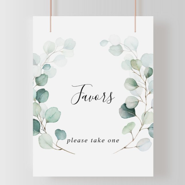 Summer Green Eucalyptus Foliage Favours Sign (Creator Uploaded)