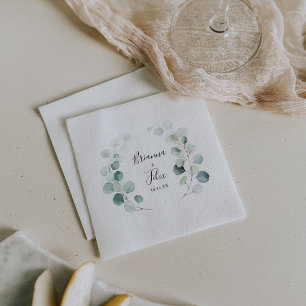 Summer Green Eucalyptus Foliage Wedding Napkin