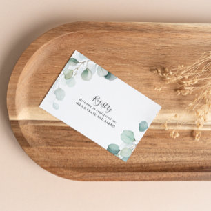 Summer Green Eucalyptus Wedding Gift Registry Enclosure Card