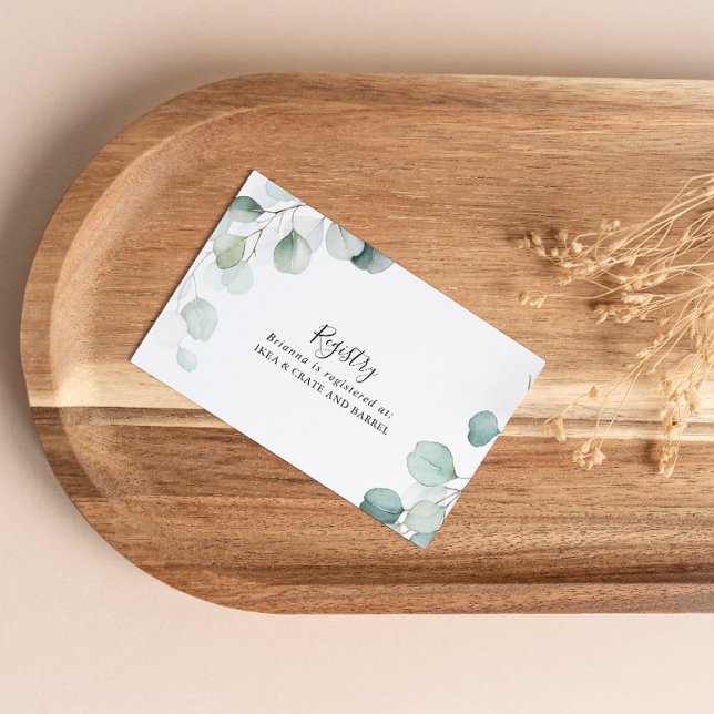 Summer Green Eucalyptus Wedding Gift Registry Enclosure Card (Creator Uploaded)
