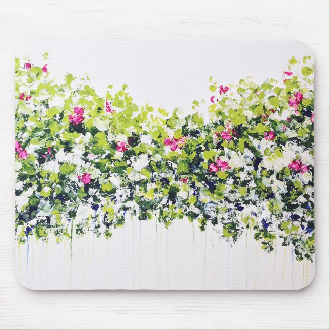 Summer Green Floral Mousemat (Front)
