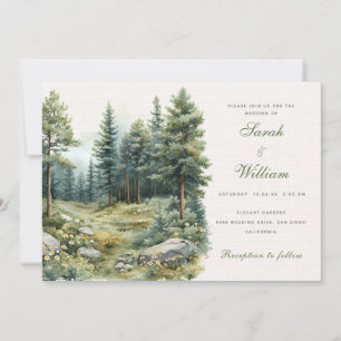 Summer green forest Wedding Invitation