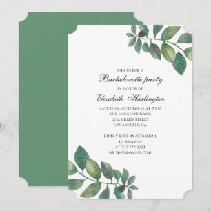Summer green garden. Woodland bachelorette party Invitation