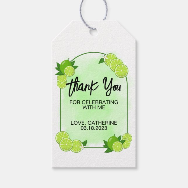 Summer Green Lime Citrus Gift Tag (Front)