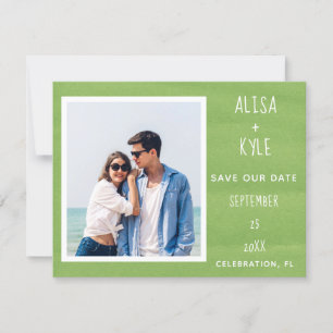 Summer Green Modern Photo Save the Date