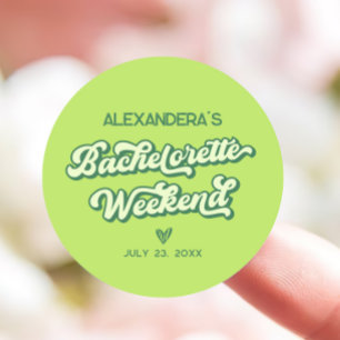 Summer Green Pool Party Bachelorette Favour Classic Round Sticker