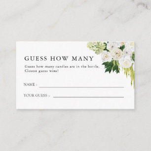 Summer Greenery Bridal Shower Guess How Many Enclosure Card
