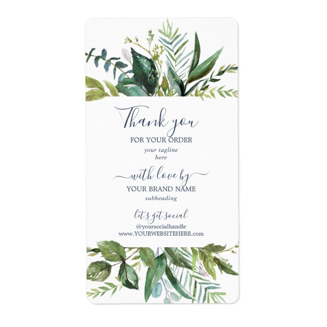 Summer Greenery Business Shipping Labels (Front)