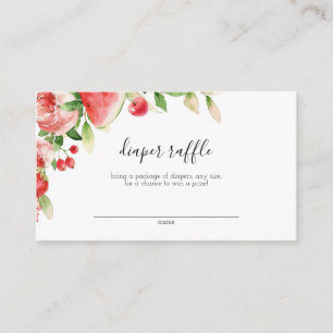 Summer Greenery Fruit Baby Shower Diaper Raffle Enclosure Card