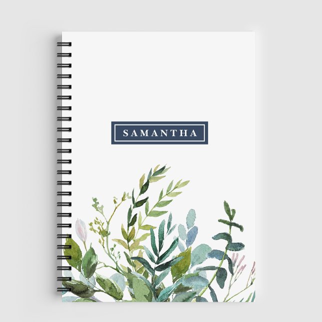Summer Greenery Personalised Spiral Notebook (Creator Uploaded)