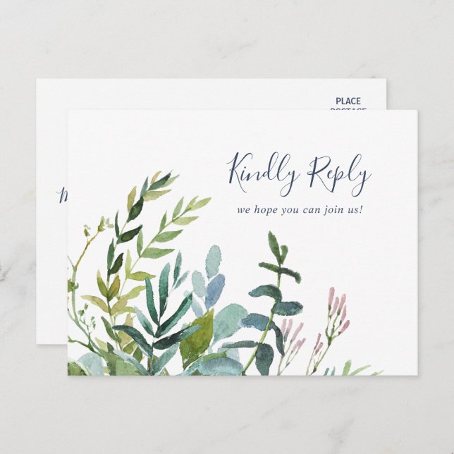 Summer Greenery Song Request RSVP Postcard (Front/Back)