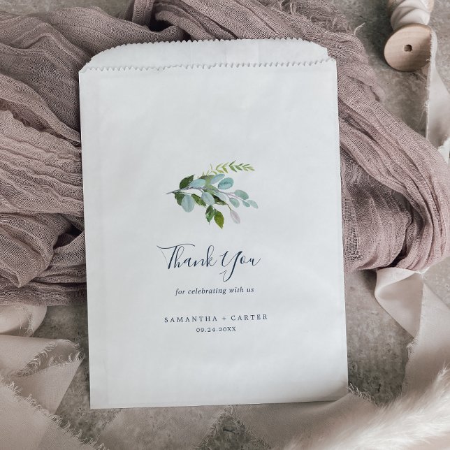 Summer Greenery Thank You Wedding Favour Bag (Creator Uploaded)