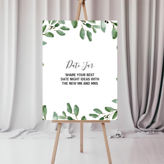 Summer Greenery Tropical Eucalyptus Date Jar Sign (Creator Uploaded)