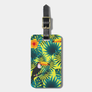 Summer Greenery Tropical Toucan Jungle Foliage Luggage Tag
