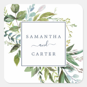 Summer Greenery Wedding Envelope Seals