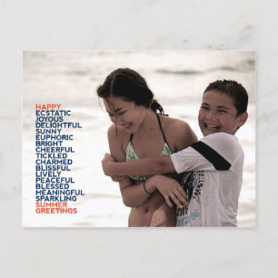Summer Greetings Adjectives Postcard