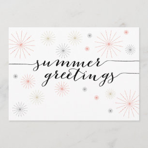 Summer Greetings Fireworks Flat Card