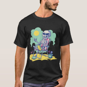 Summer Halloween Skeleton Beach Sun Summerween T-Shirt