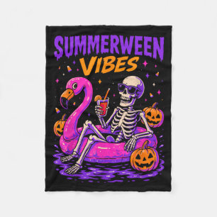 Summer Halloween Skeleton Costume Spooky Fleece Blanket