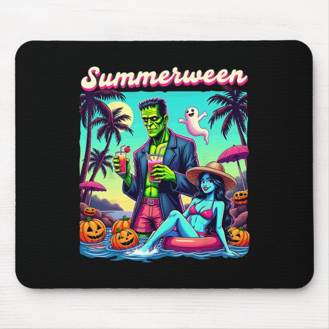 Summer Halloween Zombie Frankenstein Boo Ghost  Mouse Pad (Front)