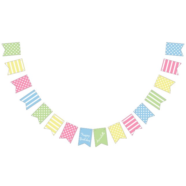 Summer Happy Birthday Personalised Bunting (All)