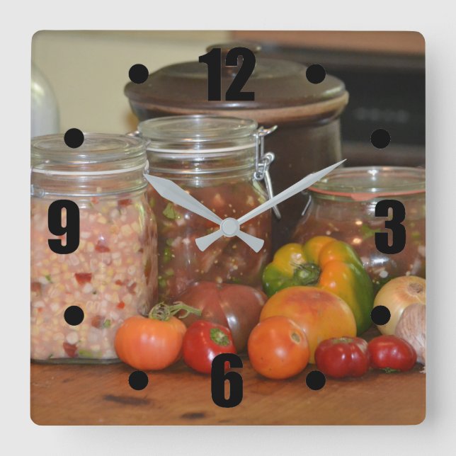Summer Harvest Square Wall Clock (Front)